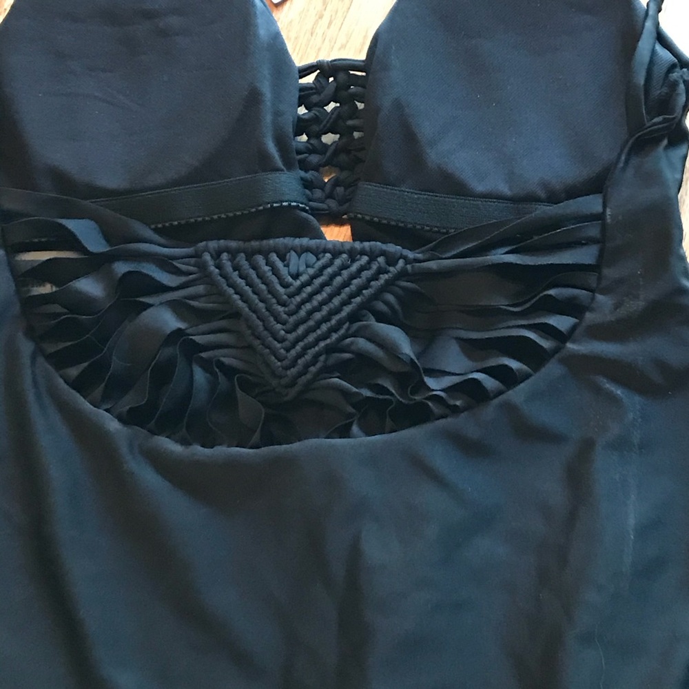 NWT Zaful Black Spaghetti Strap Swimsuit (L) - Picture 7 of 16